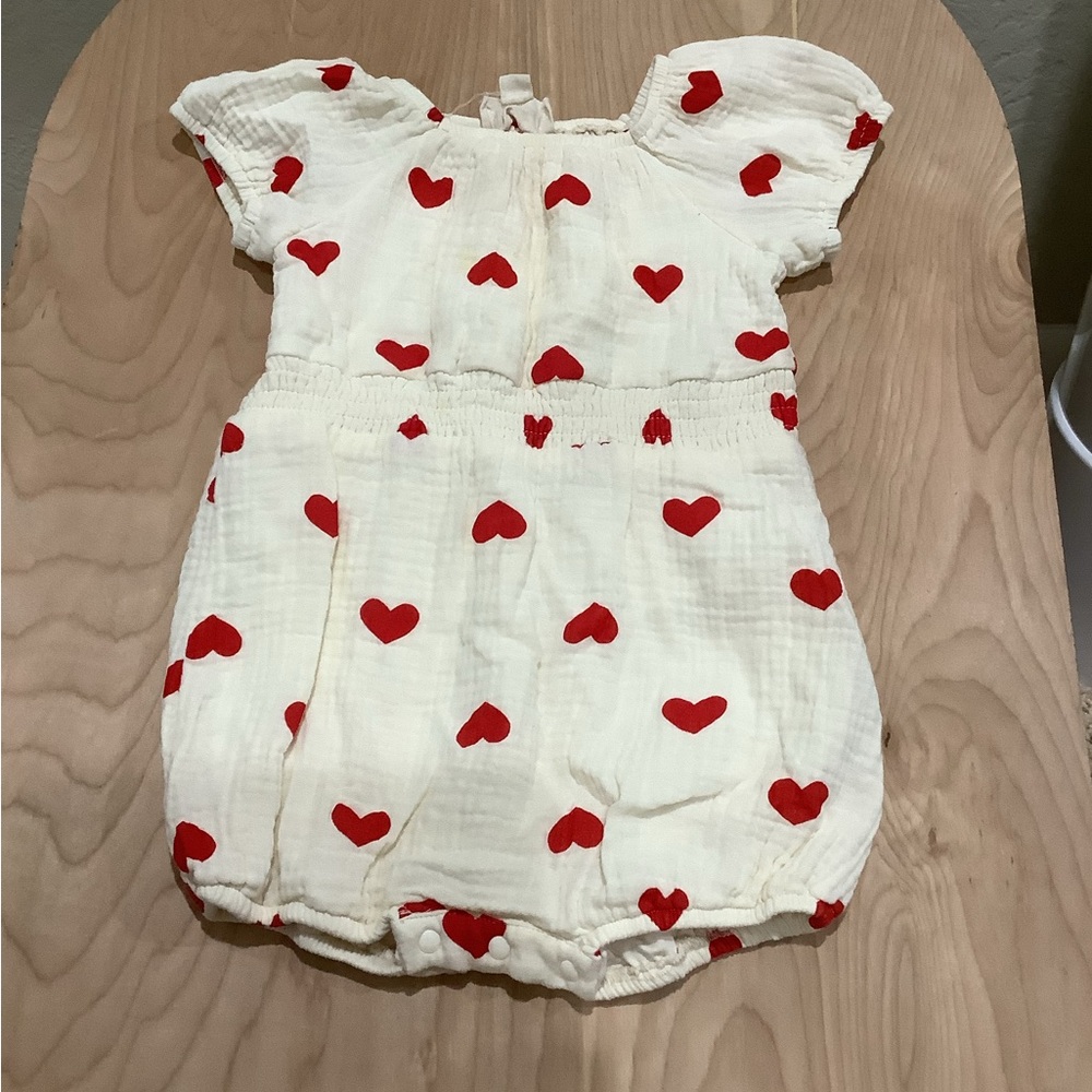 Heart Patterned Baby Romper